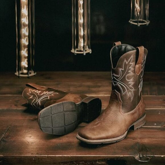 Men’s Western Cowboy Boots – Classic Embroidered Square Toe main image 2